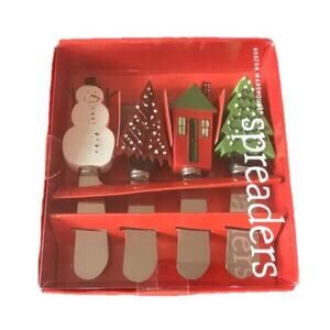 Boston Warehouse 2004 FESTIVE FOREST Stainless Steel Spreader Set of‎ 4 NEW